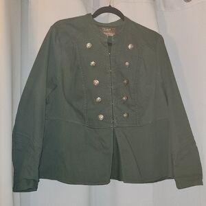 Torrid Military Style Jacket With Peplum Waist Torrid Size 1 Dark Green